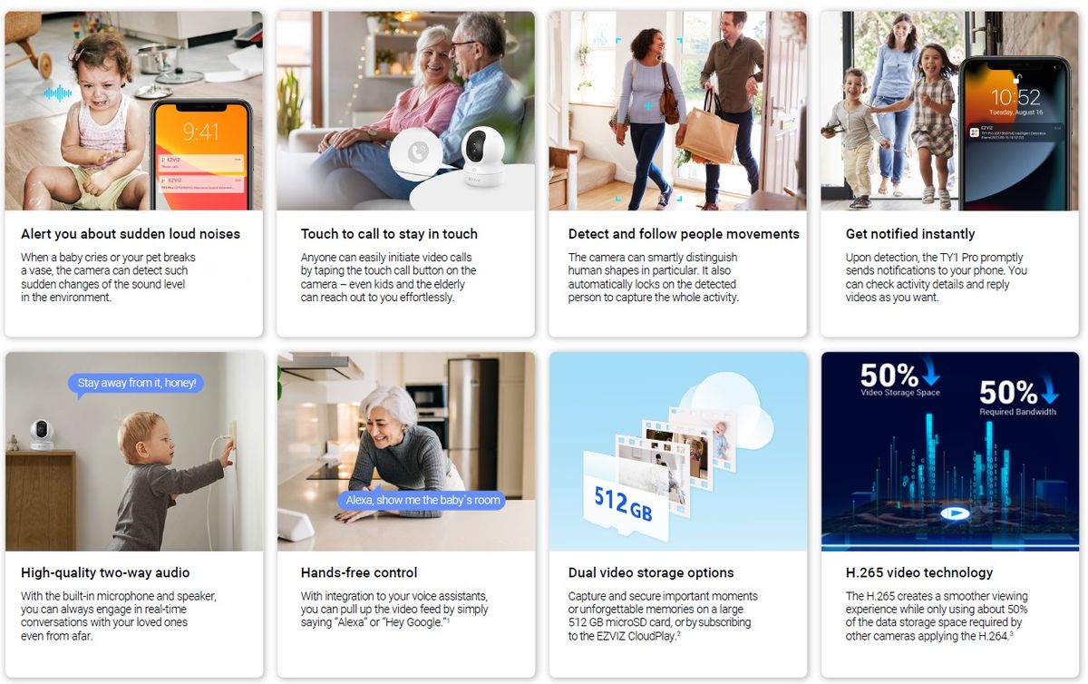 EZVIZ  TY1 PRO 3MP  INDOOR  CAMERA & Hikvision 32GB Micro SD Card (UNBOXED DEAL)