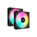CORSAIR AF ELITE Series; AF140 RGB ELITE; 140mm Fluid Dynamic RGB Fan with AirGuide; Dual Pack with Lighting Node CORE