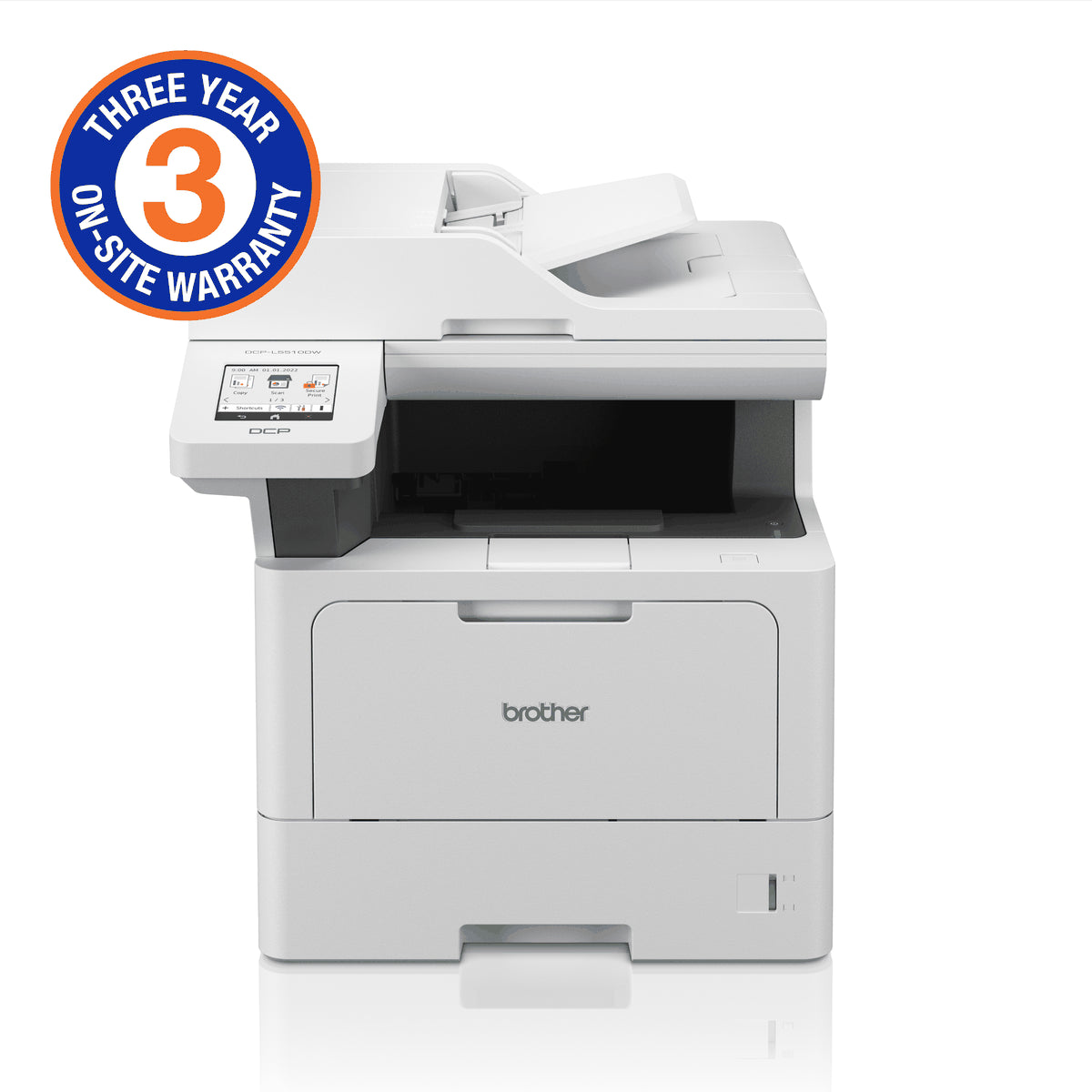 Brother Mid-Range Mono Laser 3-IN-1 and Duplex printing/ wired and wireless networking capabilities (5YR onsite)