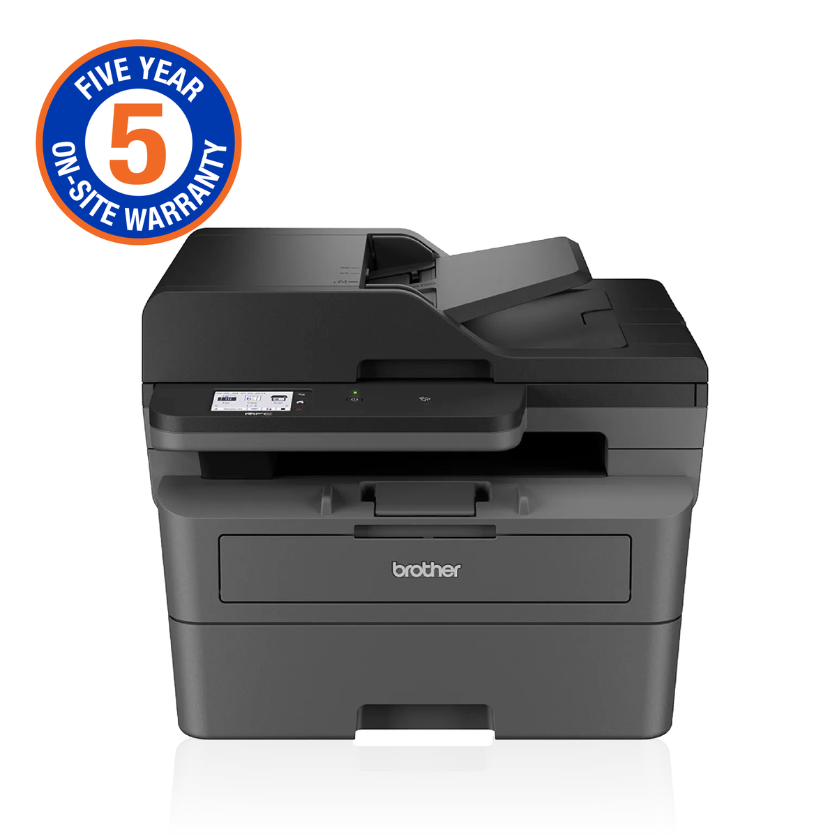 Brother Mid-Range Mono Laser MFC with Duplex printing and wired and wireless printing capabilities (5YR onsite)