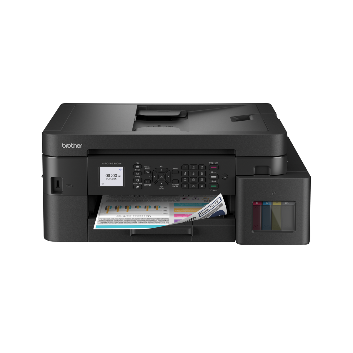 Brother Colour Ink Tank A4 4-IN-1 Print Copy Scan Fax/ USB/ Wired Wireless/ WiFi Direct/ Duplex Print only (5 YR / 50 000 Page Carry In Warranty)