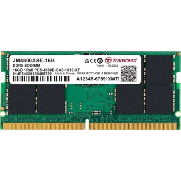 TRANSCEND JET MEMORY 16 GB DDR5-4800 SO-DIMM 1RX8 CL40  (2Gx8)x8