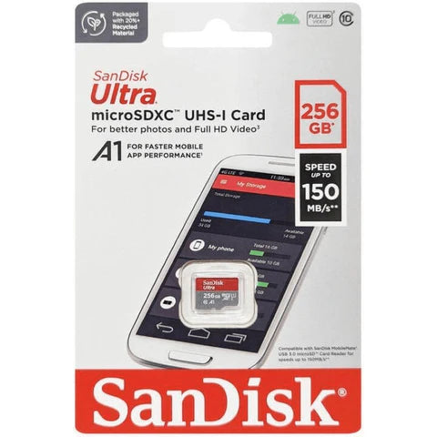 SANDISK ULTRA MICROSDHC 256GB 150MBS A1 CLASS 10 UHS I