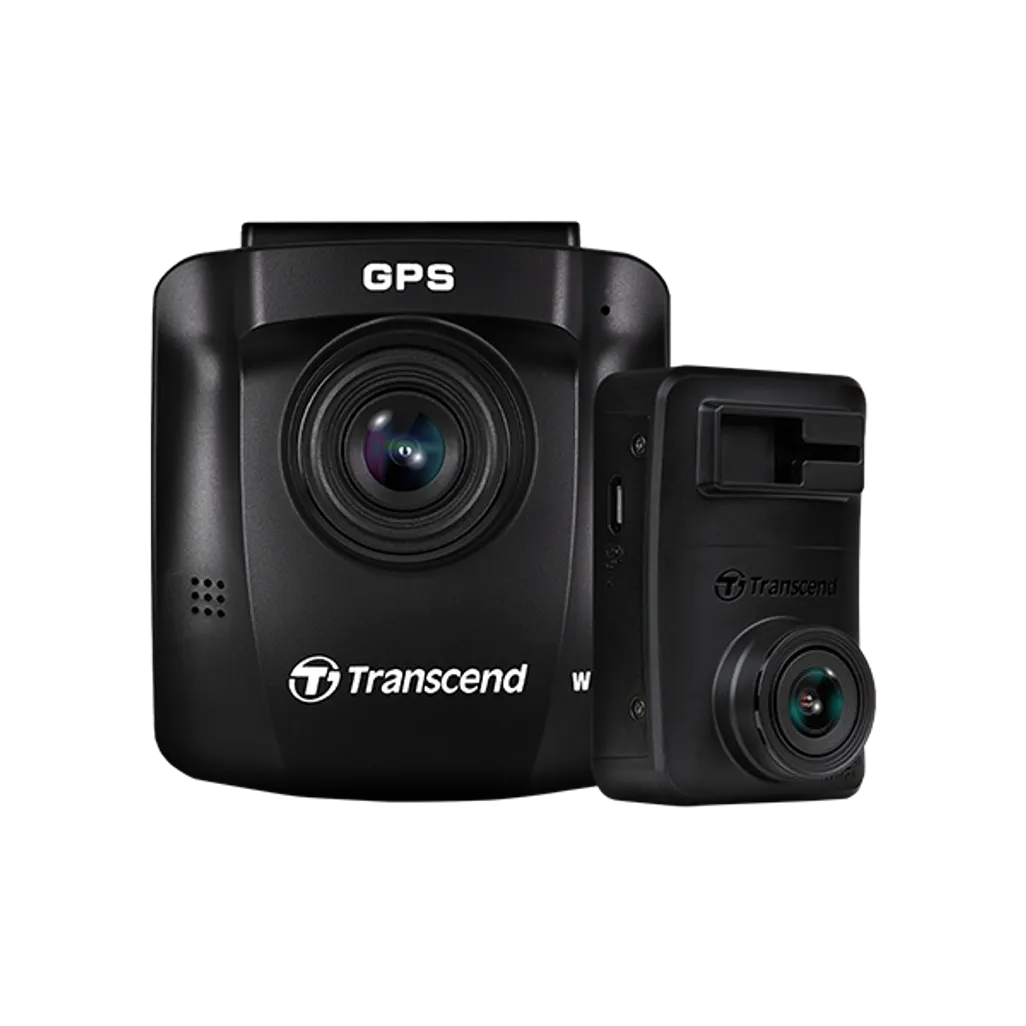 Transcend DP620 Front & Rear dual Dashcam with 2 x 64GB high endurance MicroSD Cards