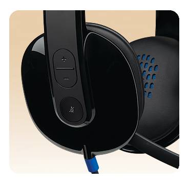 Logitech Headset H540 USB Headset Laser Tuned Drivers Comfortable Padding On Ear Audio Controls  Plug & Play
