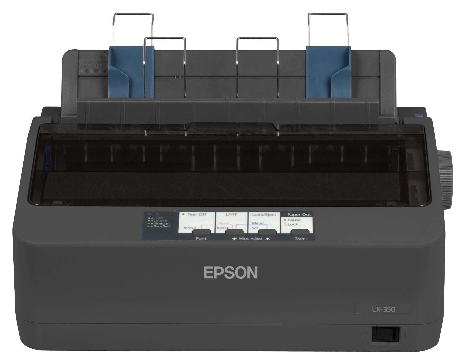 Epson LX-350; Dot Matrix Printers; Impact dot matrix; 80Â columns; 9 Needles; RS-232; Bidirectional parallel; USB 2.0 Type B
