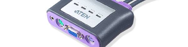 ATEN 4-Port PS2 VGA Cable-Built-in KVM with Audio support