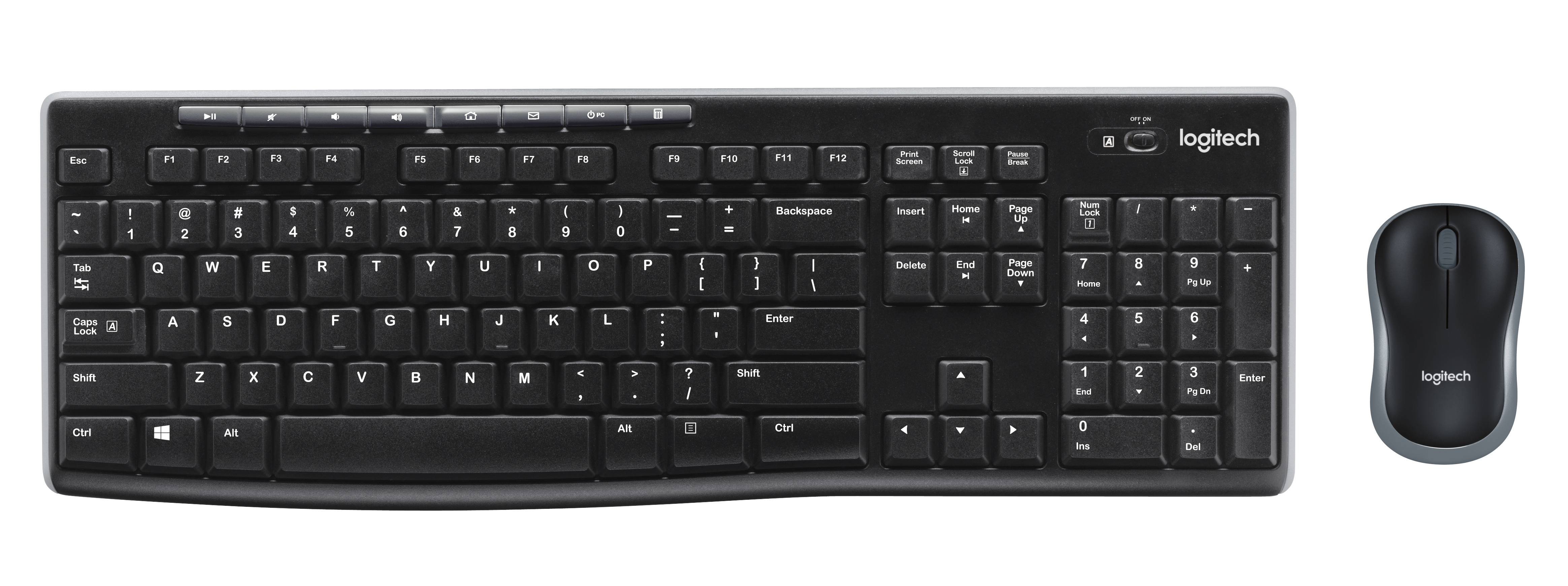 Logitech Wireless Keyboard and Mouse Combo MK270 Nano USB receiver Full size spill resistant keyboard 2 4GHz with a 10m range co