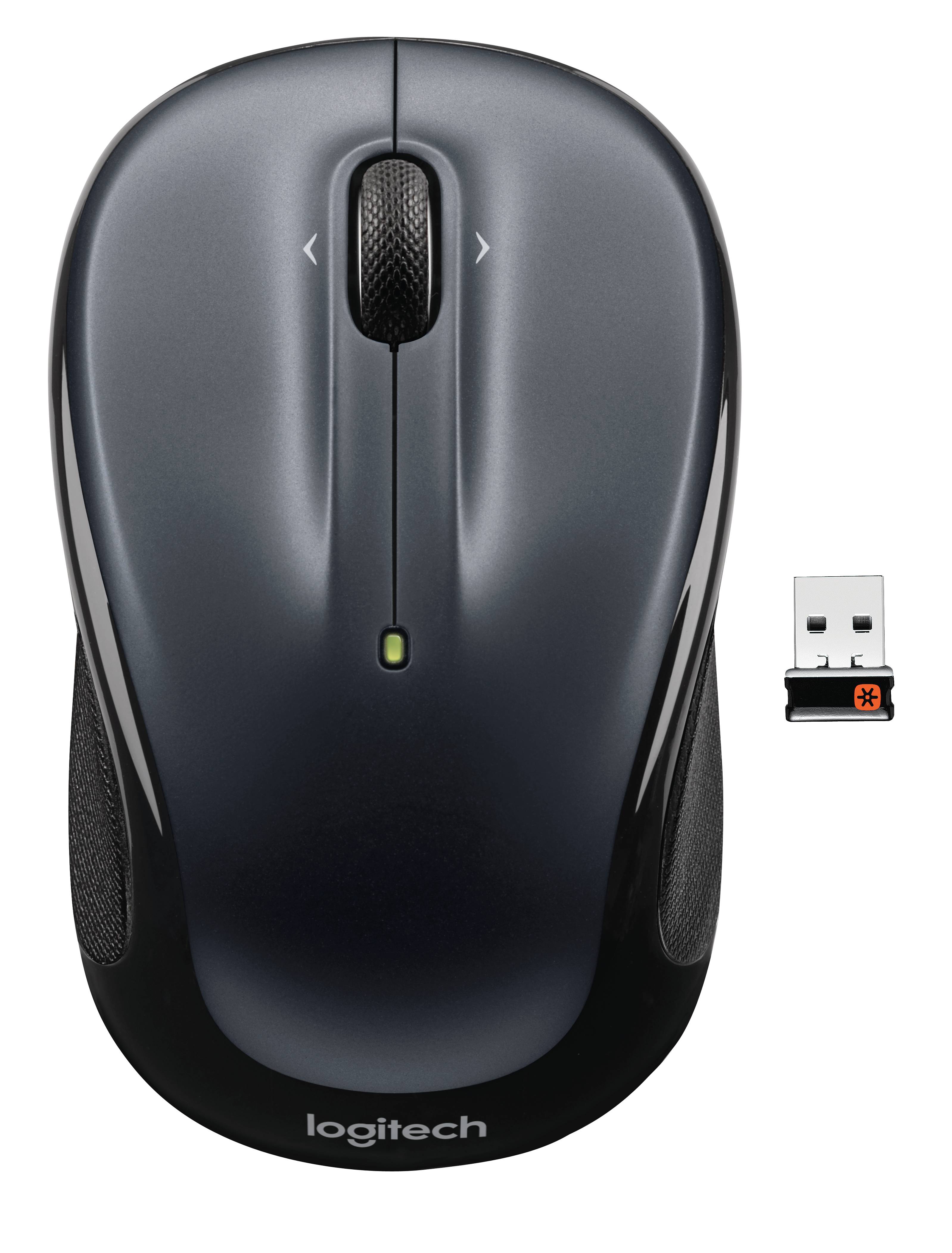 Logitech Wireless Mouse M325 (Dark Silver) Unifying USB receiver 5 buttons Micro precise scrolling Laser grade tracking