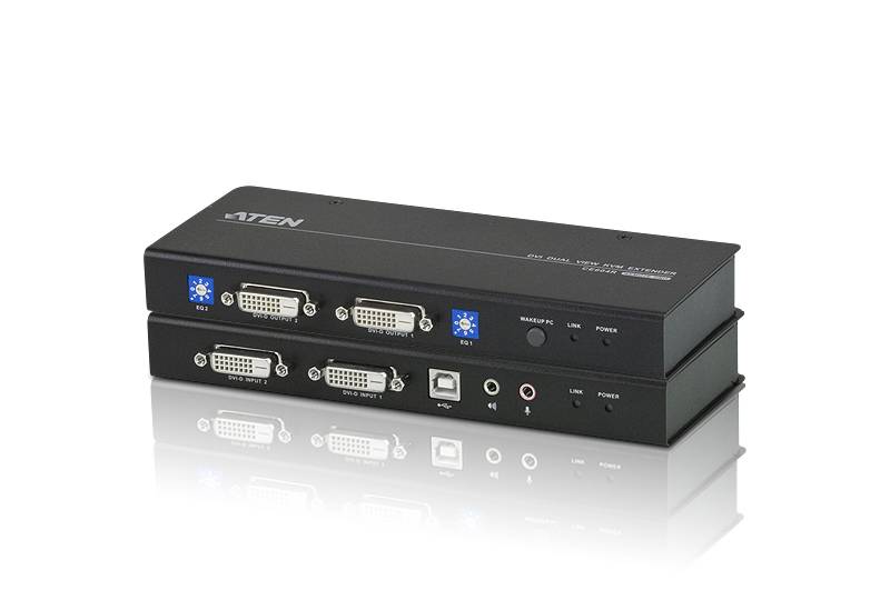 ATEN USB DVI Dual View KVM Extender / Cat 5 KVM Extender/W/(US/EU/UK/OUT) ADP