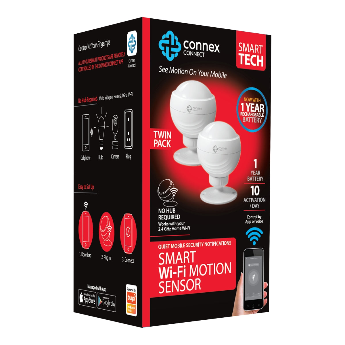 Smart WiFi Motion Sensor Recharge Twin Pack-0