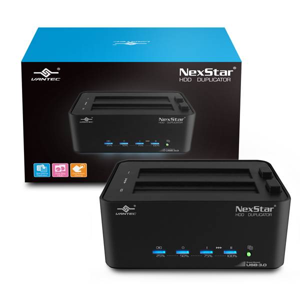 Vantec Standalone Hard Disk Duplicator for 2.5''/3.5'' SATA drives with USB 3.0 Dual Hard Drive Dock Functionality