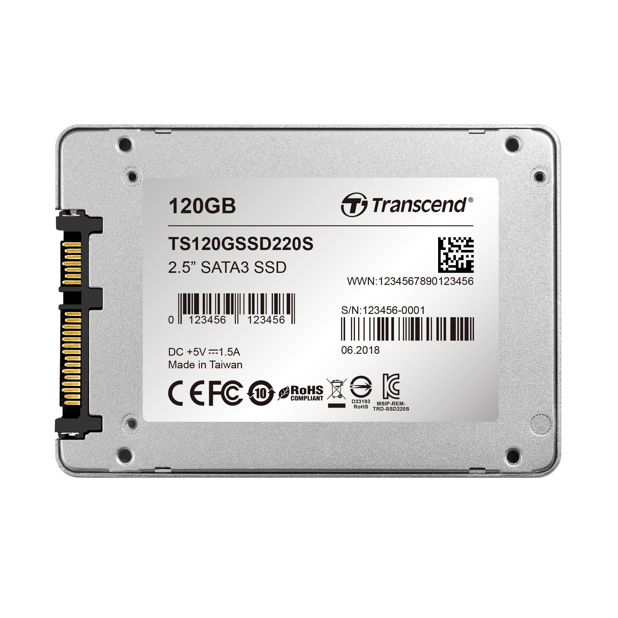 TRANSCEND 120GB 2.5'' SATA3 SSD220 SSD DRIVE - TLC