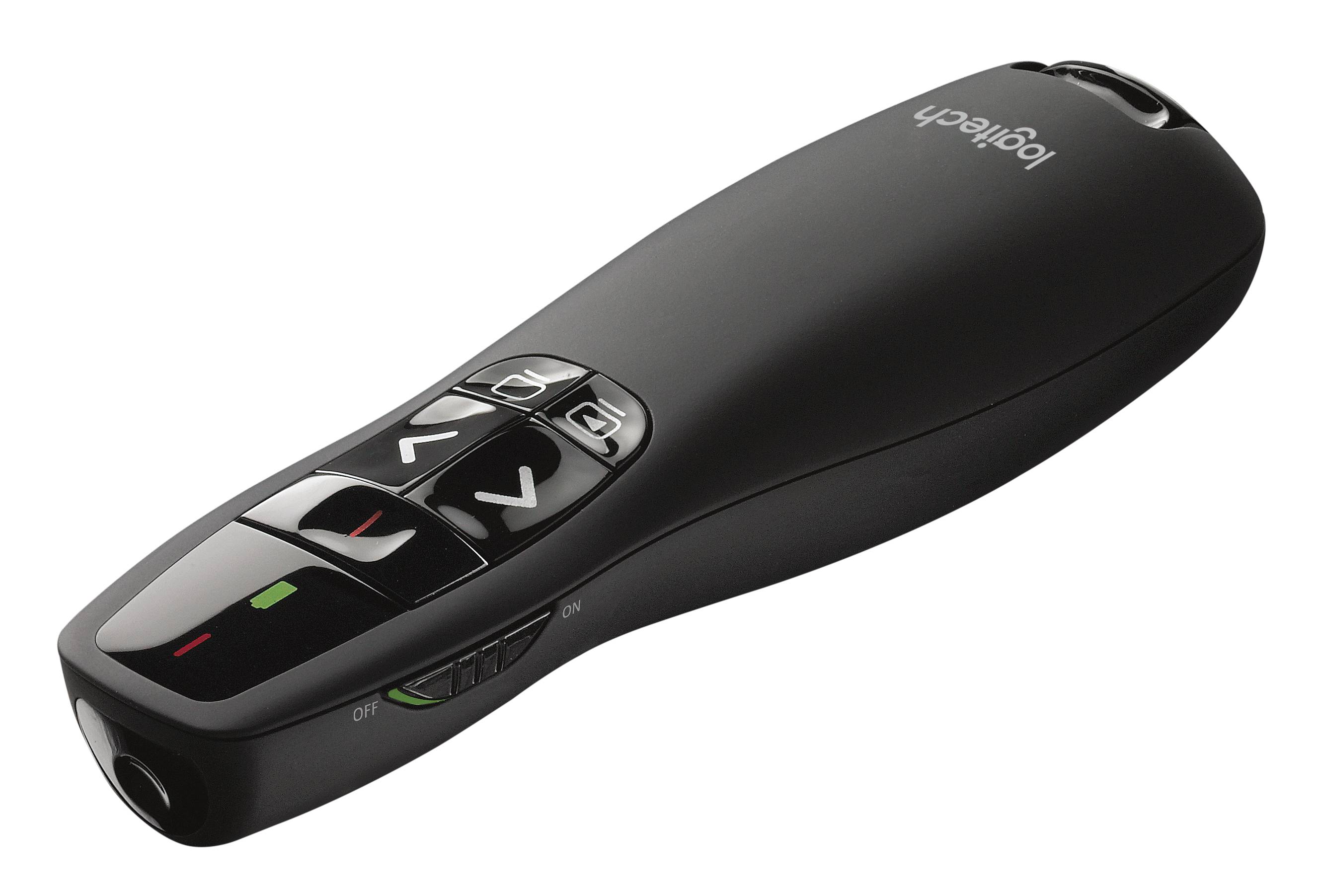 Logitech Wireless Presenter R400 Red Laser Pointer  Up to 15 metre (2 4GHz) range  storable plug and play wireless USB receiver