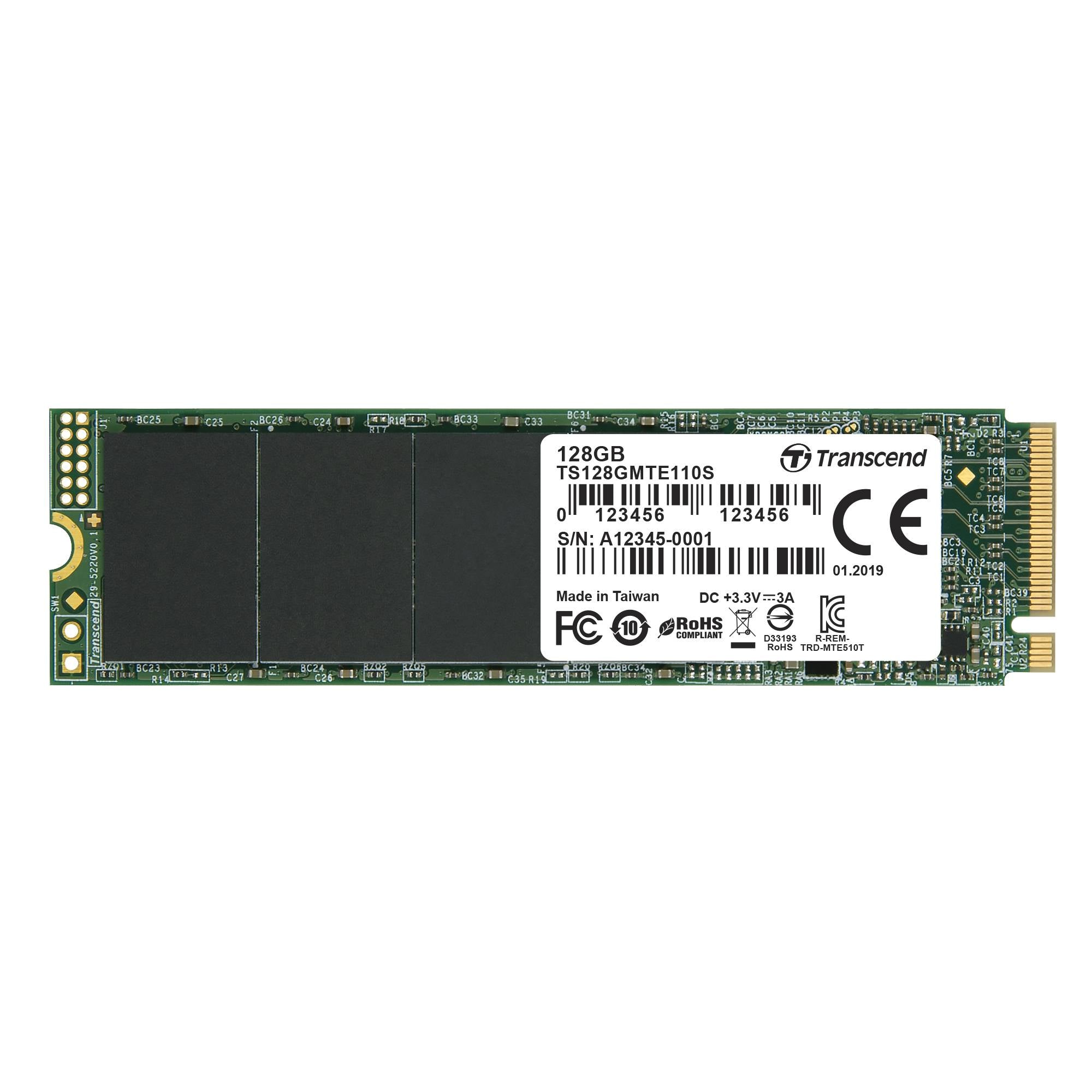 TRANSCEND 128GB PCI-E M.2 2280 NVME GEN 3X4 SSD -3D TLC -DRAMLESS