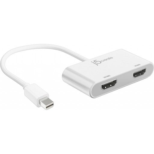 J5 JDA156 MiniDPJ5create JDA156 Mini DisplayPort to HDMi x2 MST Hub 150mm White Cable