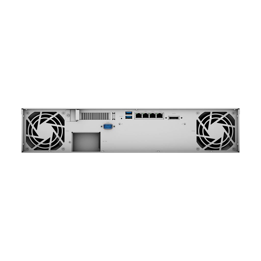 RackStation 4-bay (up to 16-bay); Xeon D-1527 Quad Core 2.2Ghz; 8GB RAM (Up to 64GB); 4 x GbE LAN; 2x USB3.0; Redundant PSU