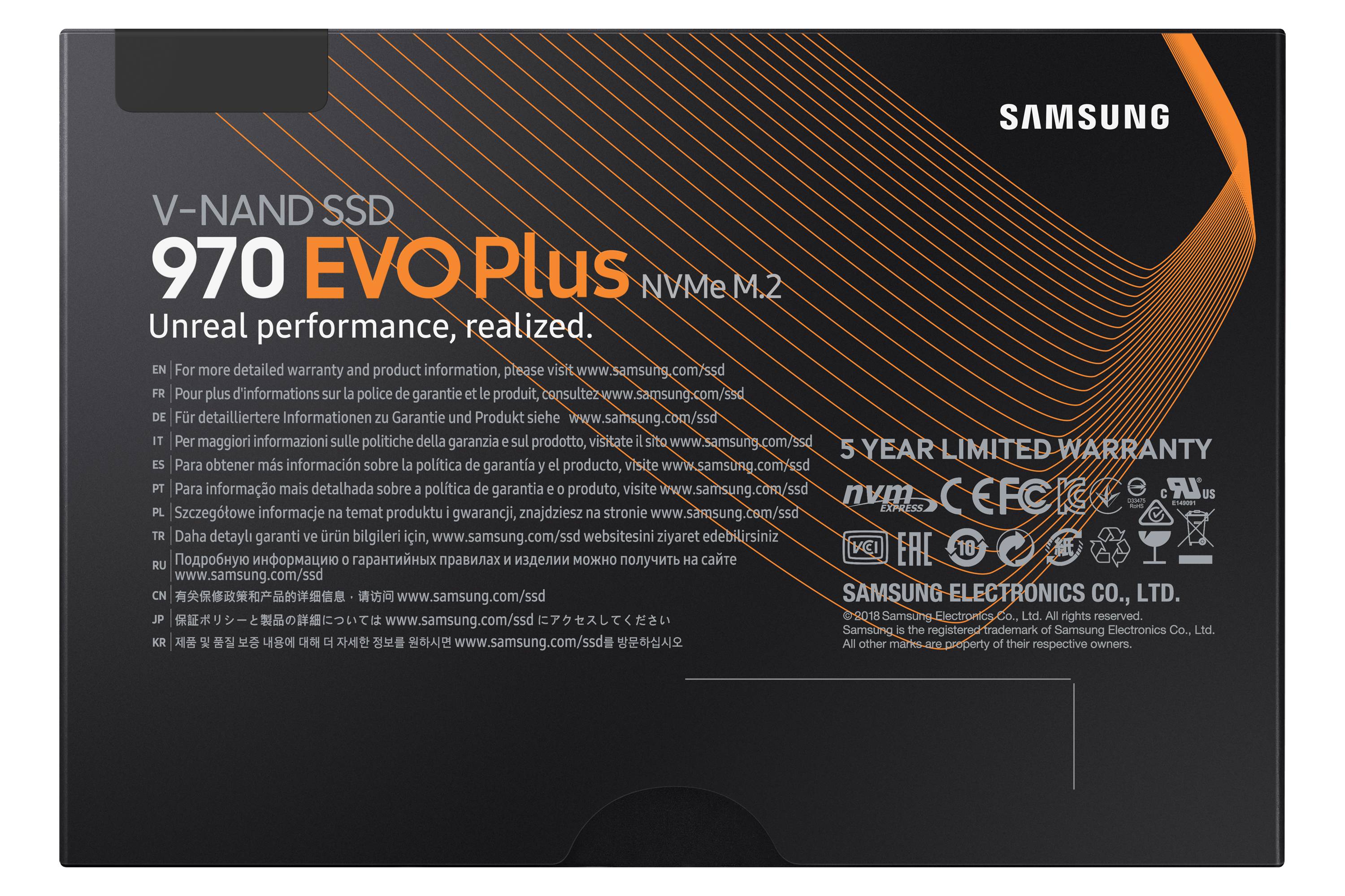 SAMSUNG 970 EVO Plus 1TB NVMe SSD - Read Speed up to 3500 MB/s; Write Speed to up 3300 MB/s 600 TBW; 1.5 M Hrs MTBF