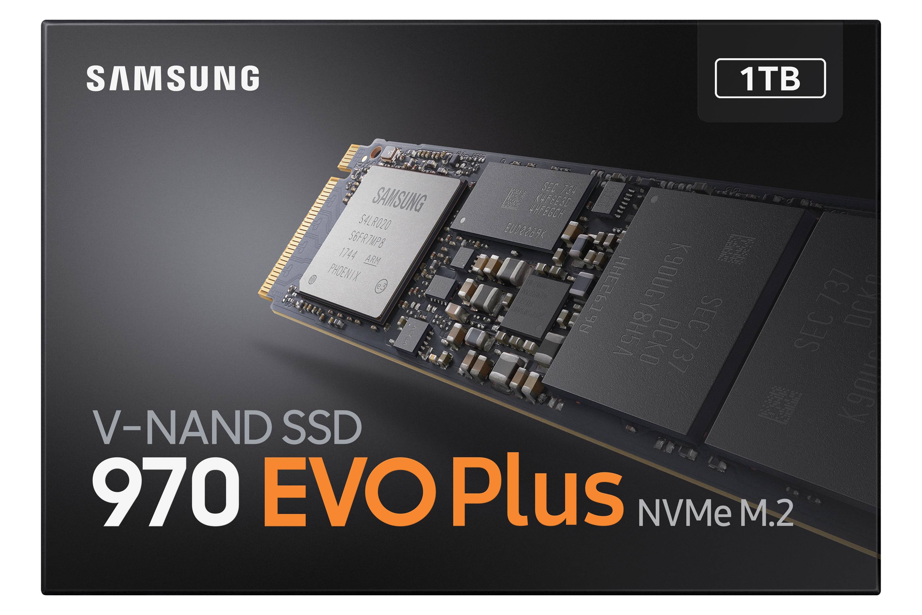 SAMSUNG 970 EVO Plus 1TB NVMe SSD - Read Speed up to 3500 MB/s; Write Speed to up 3300 MB/s 600 TBW; 1.5 M Hrs MTBF