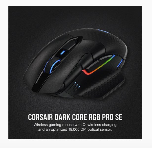 CORSAIR DARK CORE RGB SE OPTICAL GAMING MOUSE - WIRED OR WIRELESS