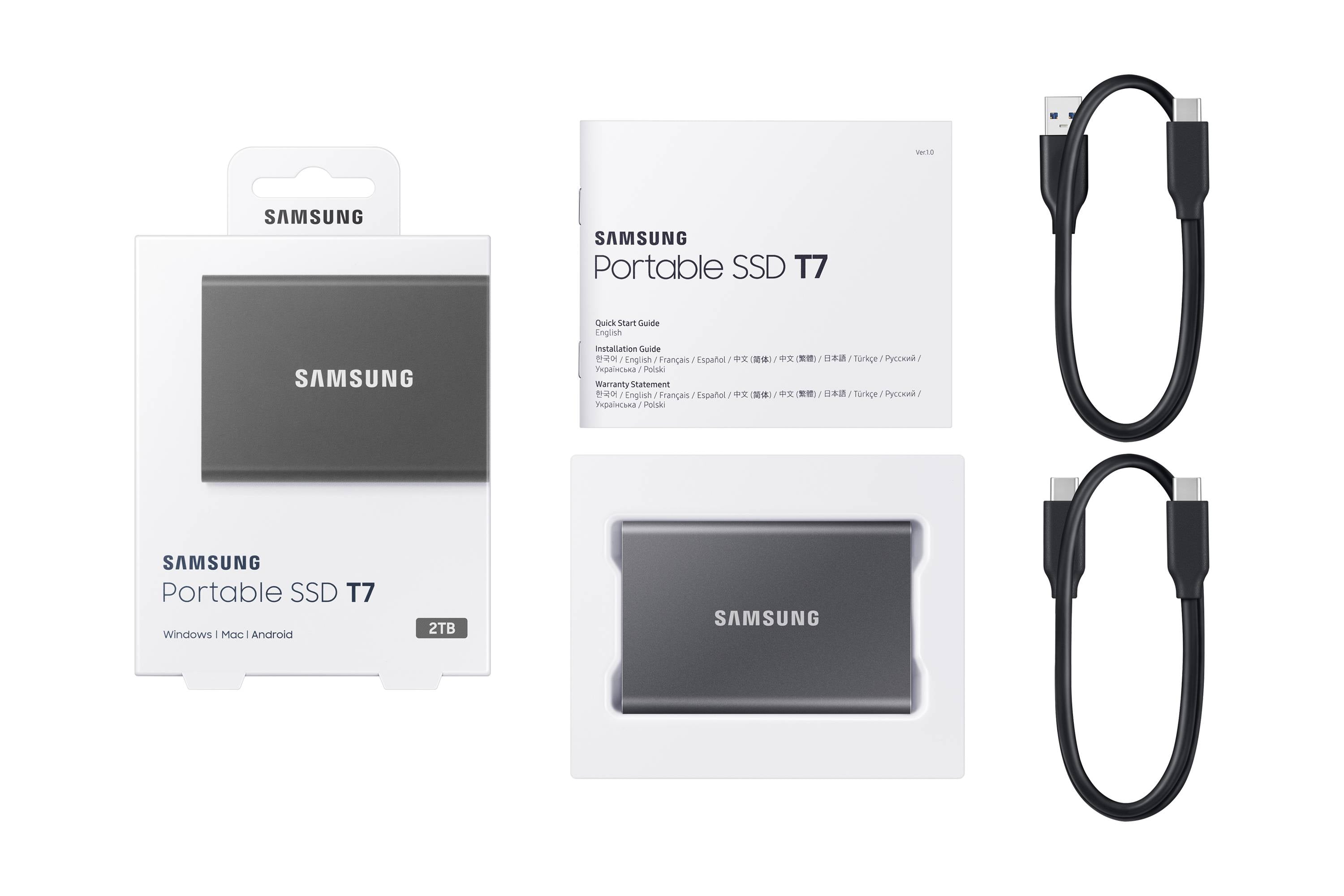 SAMSUNG  2TB T7 PORTABLE SSD  - TITAN GREY