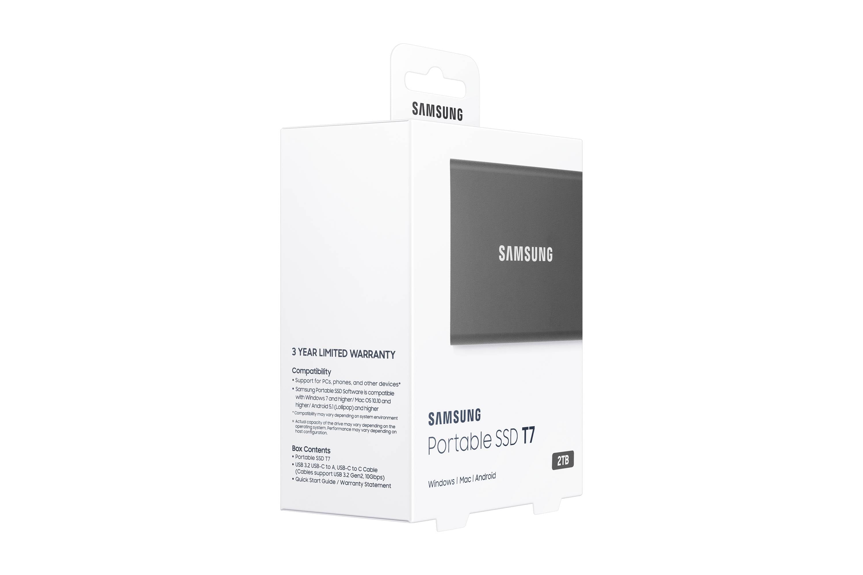 SAMSUNG  2TB T7 PORTABLE SSD  - TITAN GREY
