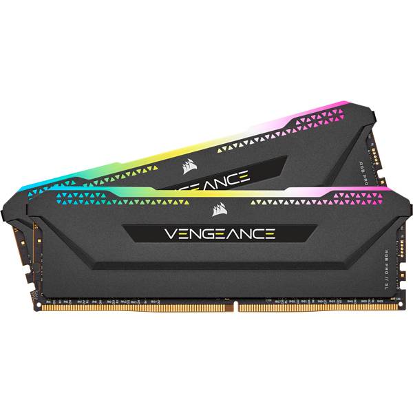 Corsair VENGEANCEÂ® RGB PRO SL 16GB (2 x 8GB) DDR4 DRAM 3200MHz C16 Memory Kit; 18-22-22-42; 1.35; Black