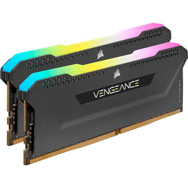 Corsair VENGEANCEÂ® RGB PRO SL 16GB (2 x 8GB) DDR4 DRAM 3200MHz C16 Memory Kit; 18-22-22-42; 1.35; Black