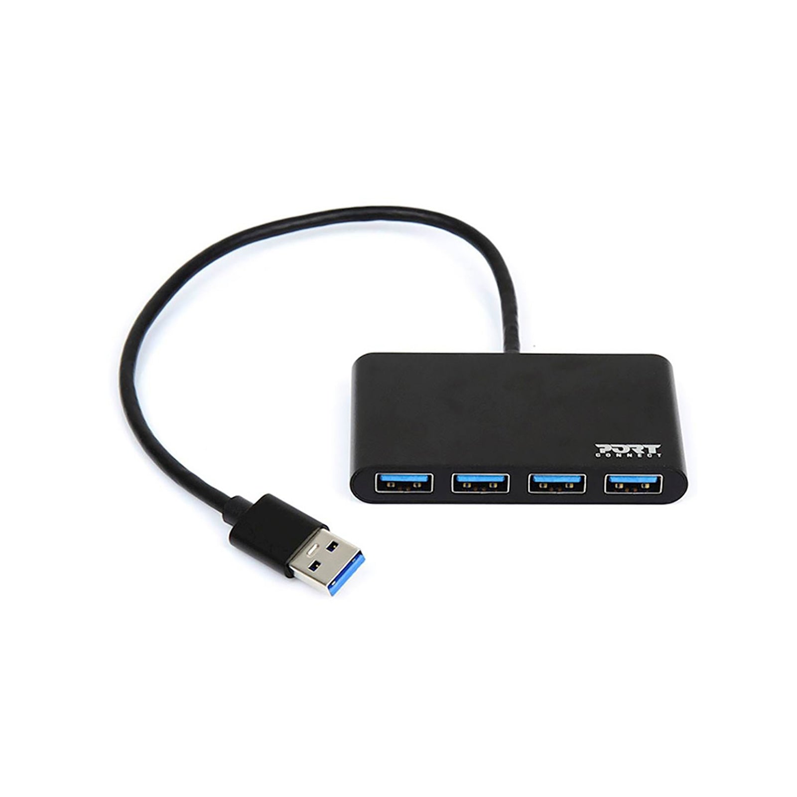PORT 4 PORT HUB - USB3.0 - PLUG AND PLAY - BLACK-0