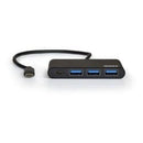 PORT CONNECT USB TYPE-C TO 3 X USB3.0|1 X TYPE-C ADAPTER – BLACK - Platinum Selection