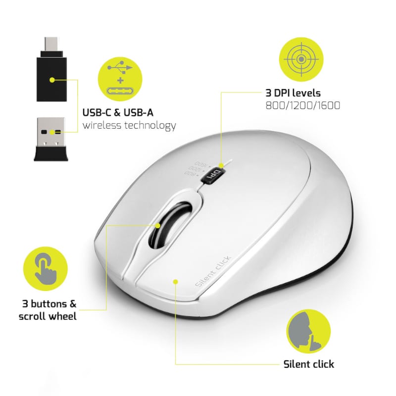 PORT MOUSE SILENT RF WHT