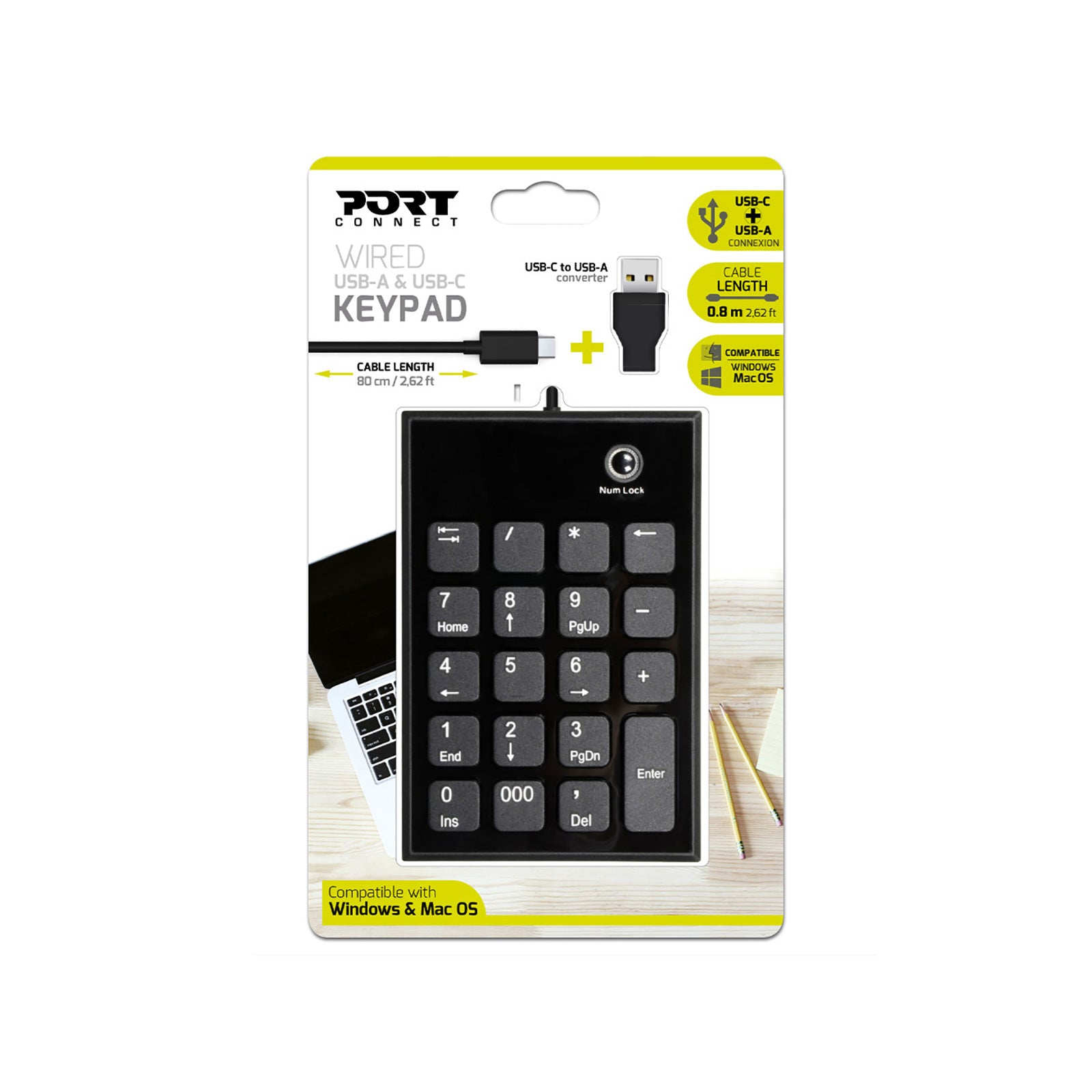 PORT NUMERIC KEYPAD WIRED - TYPE C-0
