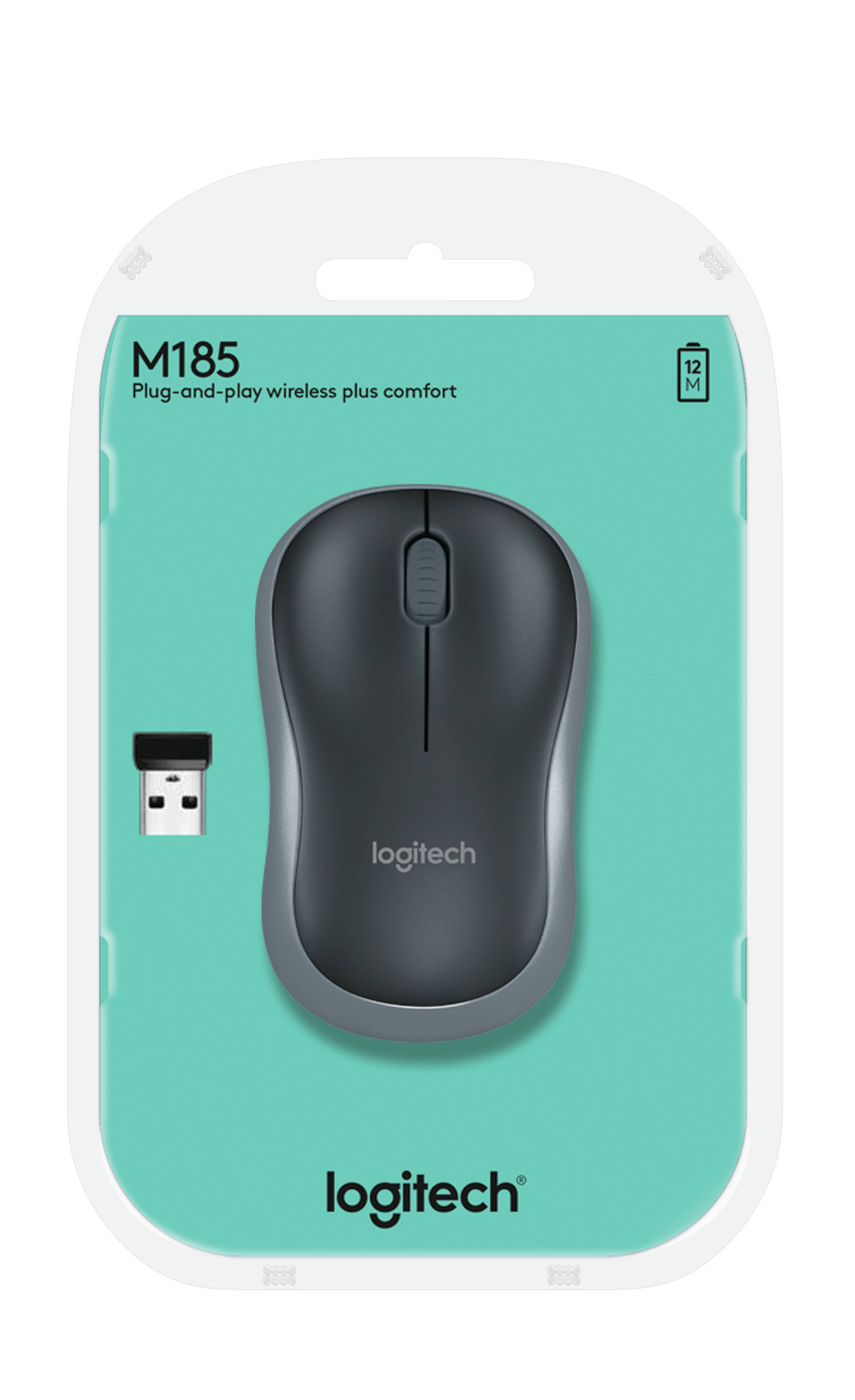 Logitech M185 Grey Wireless Mouse
