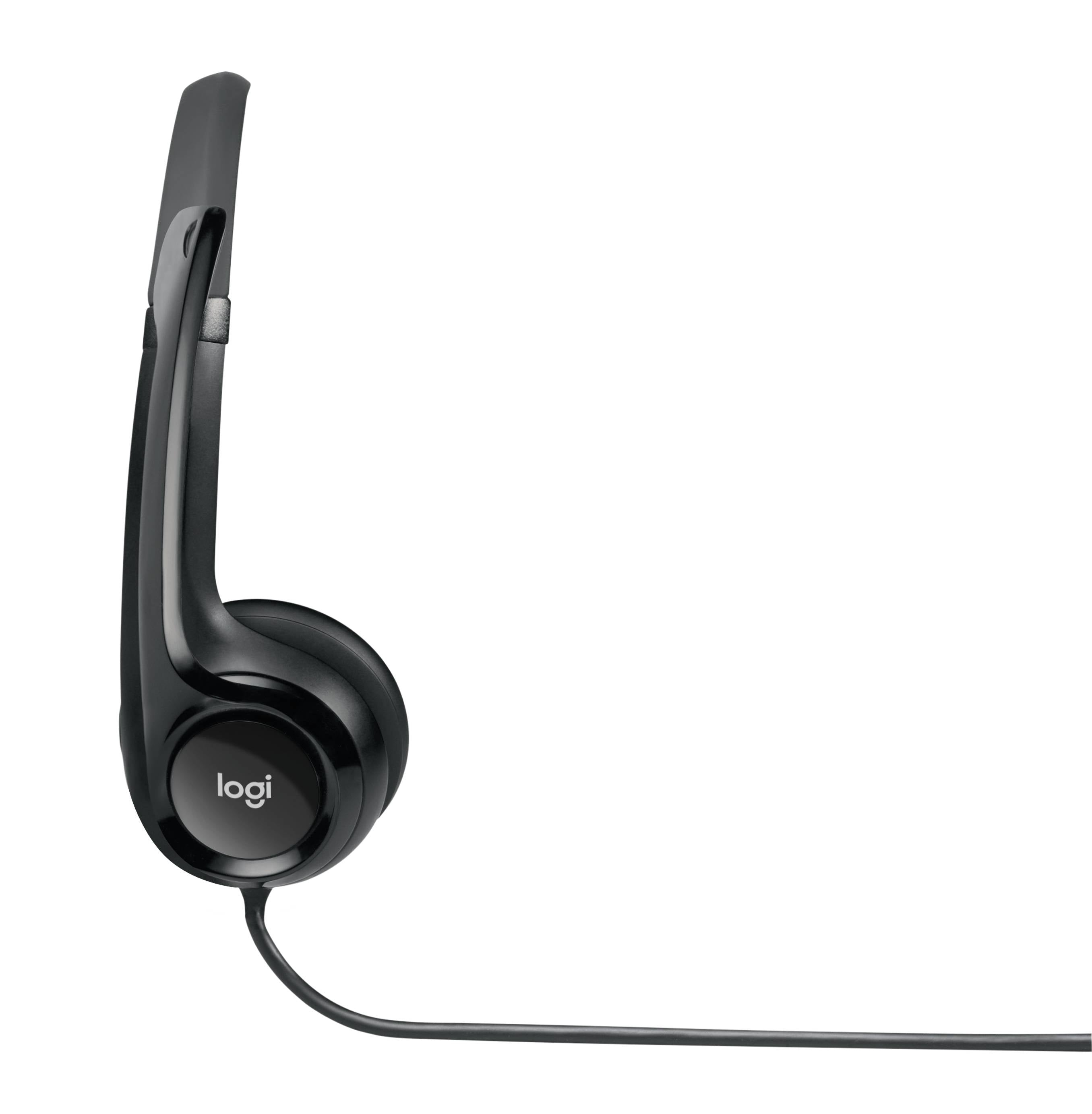 Logitech Headset H390 Black USB Stereo Internet headset adjustable headband Noise cancelling rotating microphone Cable length 2.