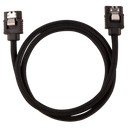 Premium Sleeved SATA 6Gbps 60cm Straight Cable - Black