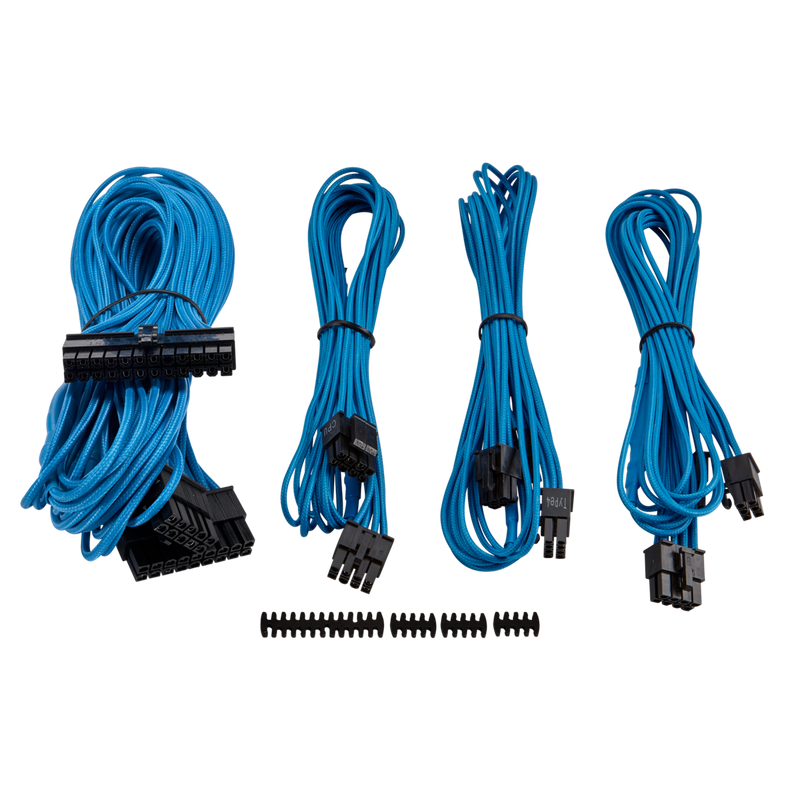 Corsair Premium Individually Sleeved PSU Cable Kit Starter Package - Blue