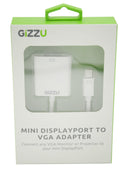 GIZZU Mini Display Port to VGA Adapter - White - Platinum Selection