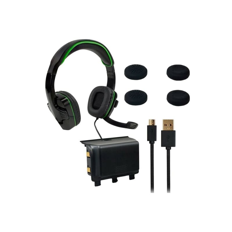 SPARKFOX Xbox-One Headset|High-Capacity Battery|3m Braided Cable|Thumb Grip Core Gamer Combo