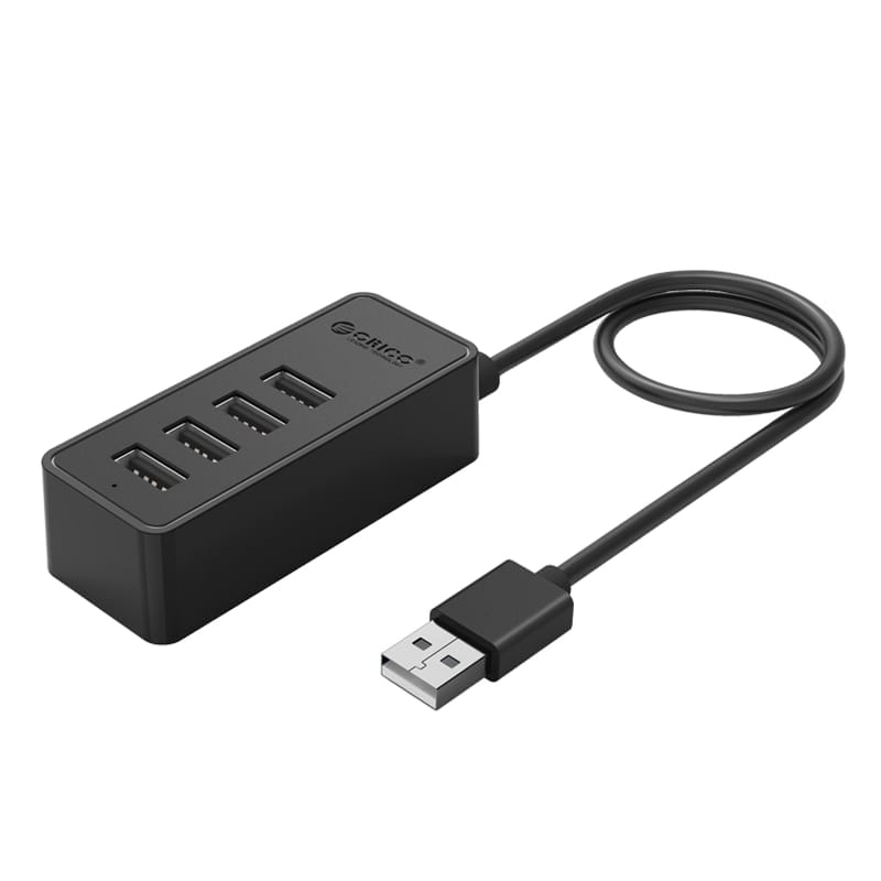 Orico 4 Port USB2.0 Hub Black|Micro USB Power Adapter Not Included - Black - Platinum Selection