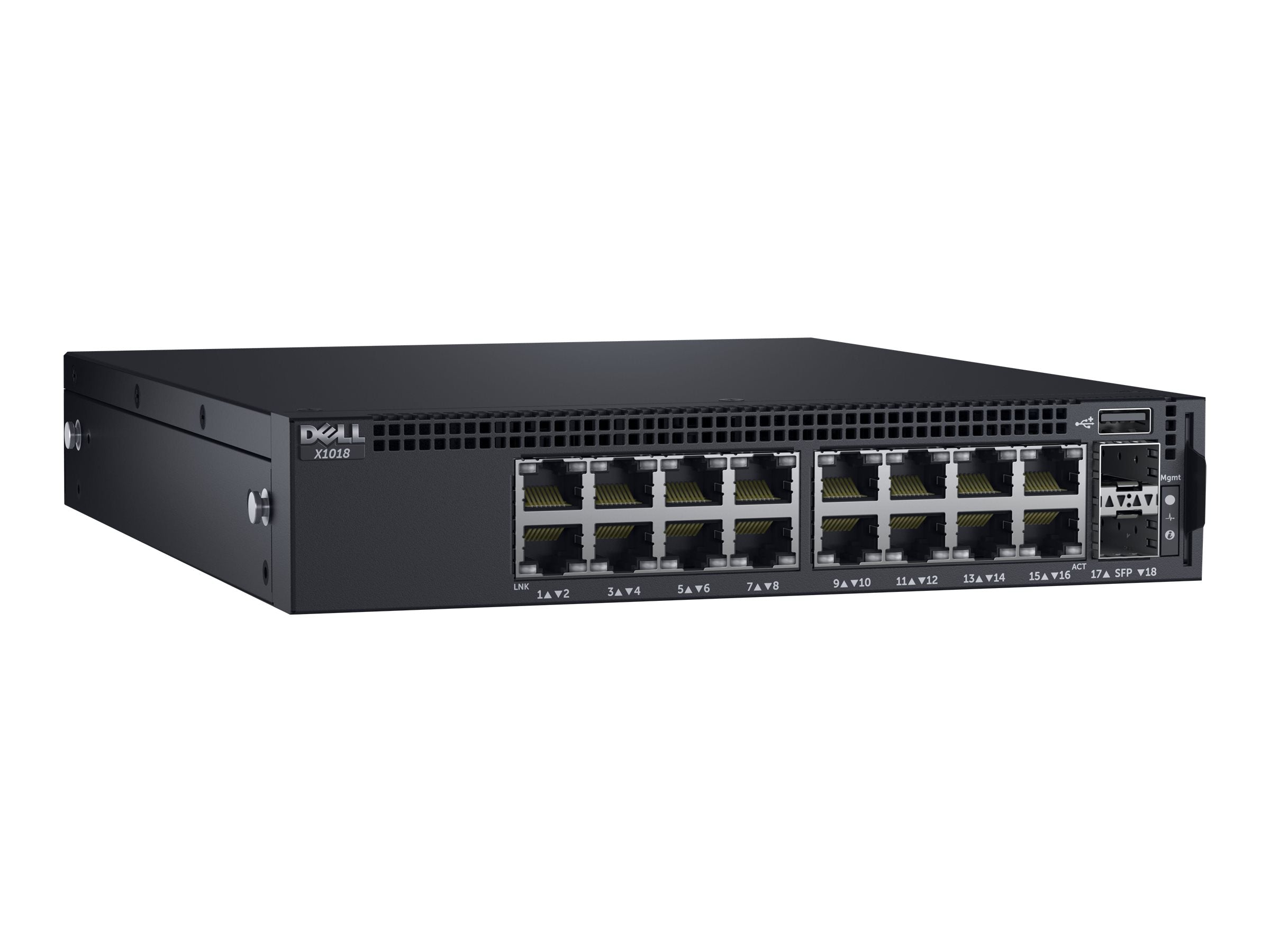 Dell Networking X1018 Smart Web Managed Switch/ 16x 1GbE and 2x 1GbE SFP ports Lifetime Limited Hardware Warranty - Minimum Warranty - ( add 575-BBEE to make the switch rackmountable )-2