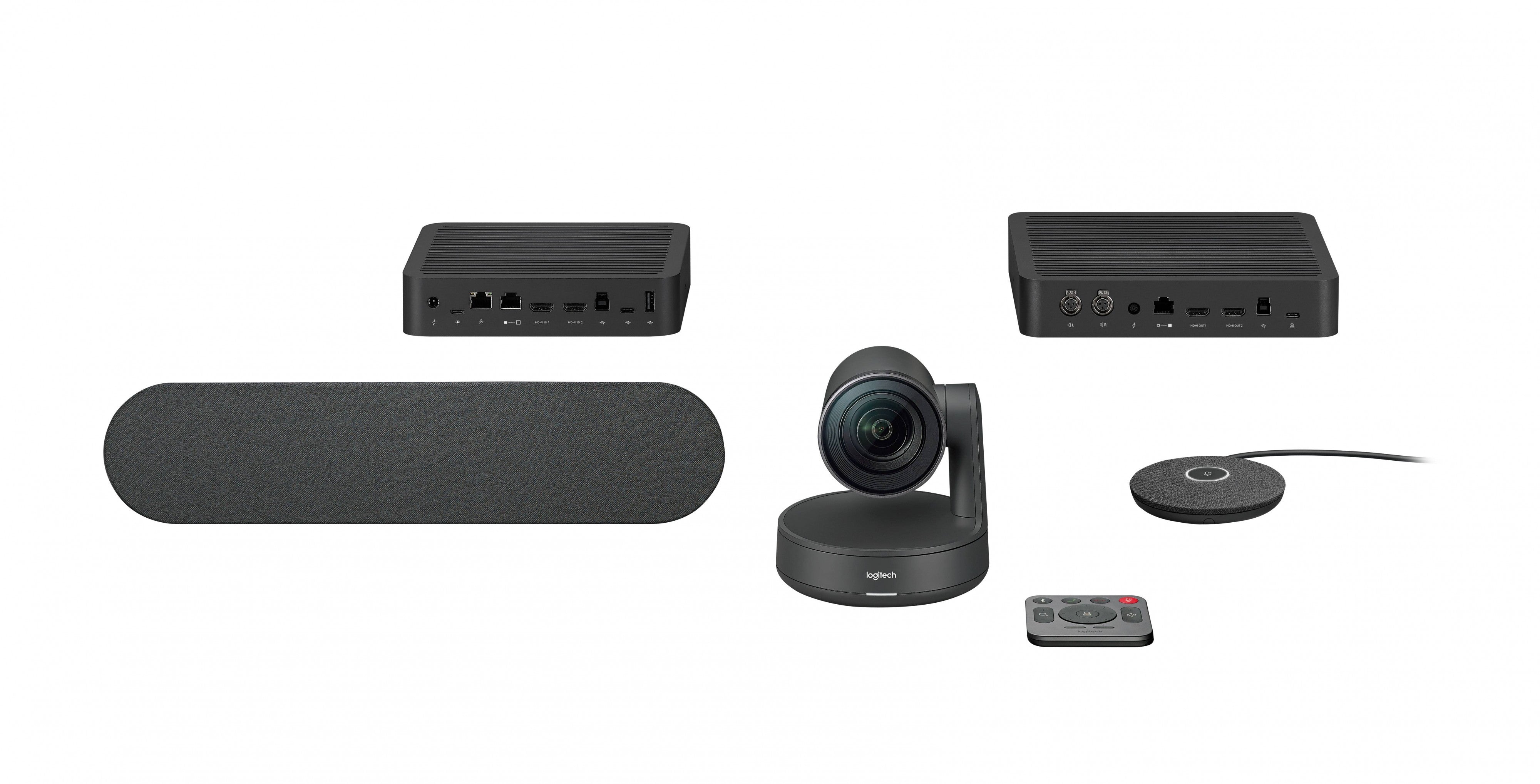 Logitech VC Rally System -HD ConferenceCam - 1 x Speaker; 1 x Mic Pod; Table Hub; Display Hub; 2 x Power Supplies; Remote Contro