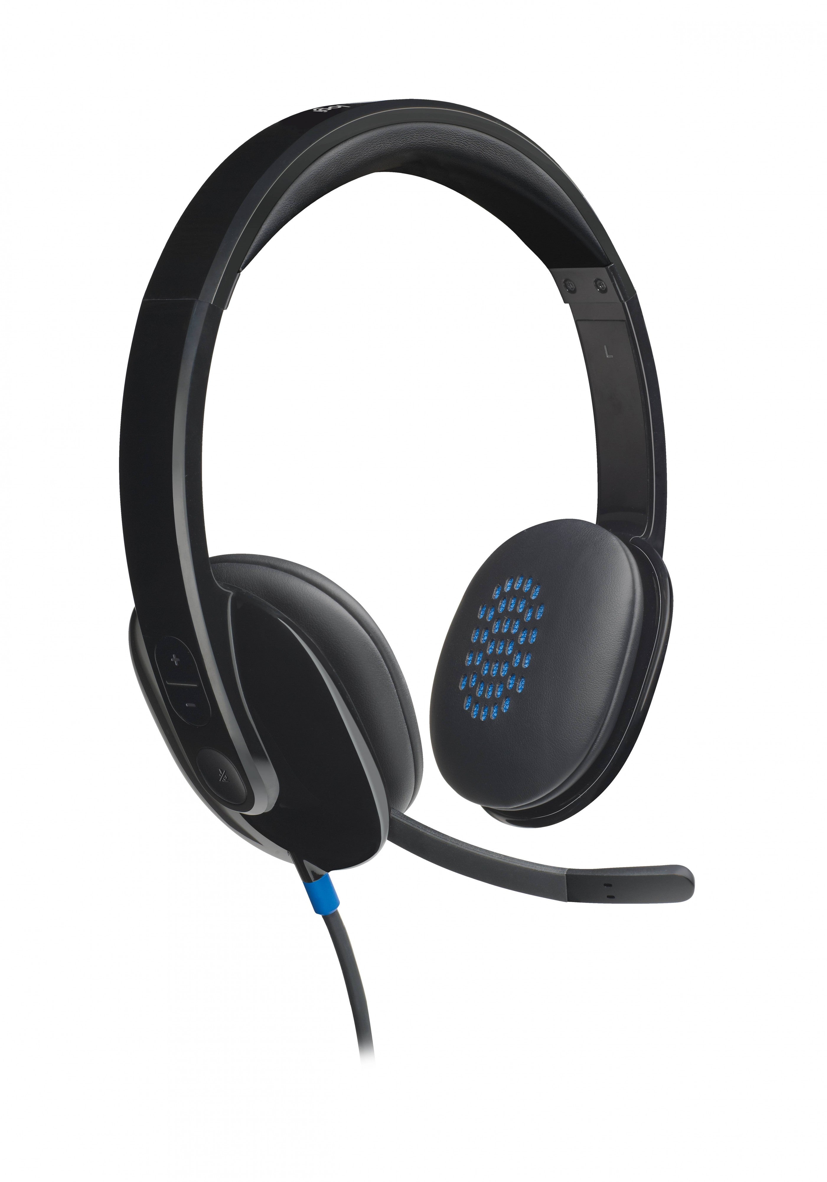 Logitech Headset H540 USB Headset Laser Tuned Drivers Comfortable Padding On Ear Audio Controls  Plug & Play