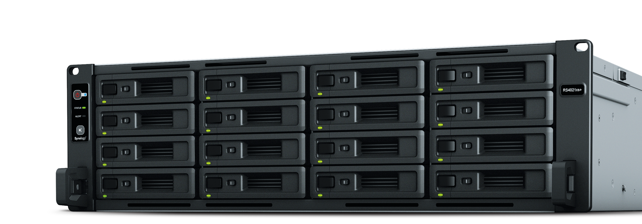 RackStation 16-bay (up to 40-bay); Octa Core 2.1 GHz; 16GB DDR4 ECC UDIMM RAM (up to 64GB); 4x GbE LAN; 2x10GbE LAN; 2x USB3.2