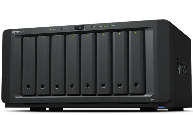DiskStation 8 Bay NAS (Up to 18 Bay) AMD Ryzen V1500B; 4GB DDR4 ECC SO-DIMM; 4x GbE; 4xUSB3.1; 2x eSATA