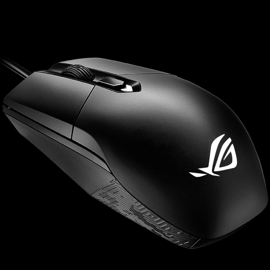 Lightweight optical MOBA gaming mouse with an ergonomic-ambidextrous design featuring Aura Sync RGB lighting