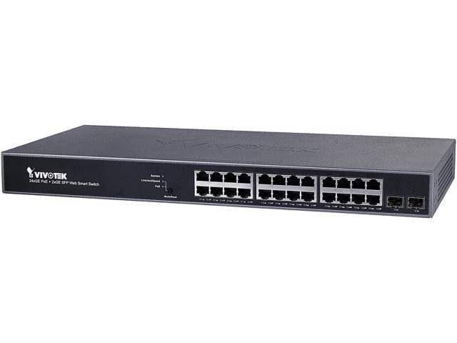 VIVOTEK Managed Websmart 24x Gigabit PoE  2x SFP; 370W