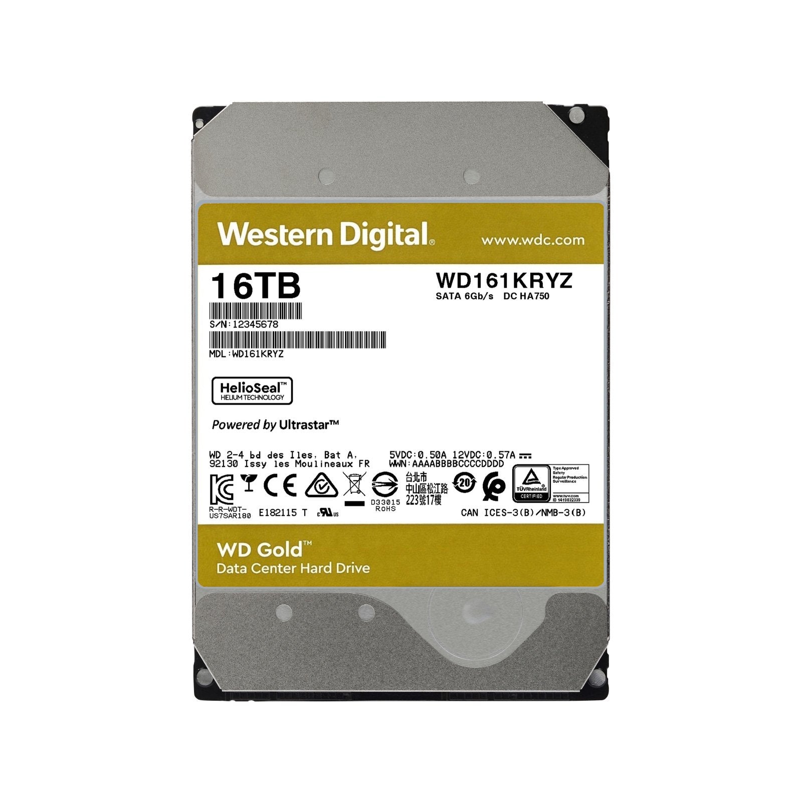 WD GOLD 16TB 7200RPM SATA 6GBS 512MB CACHE 3.5 INCH INTERNAL HARD DRIVE